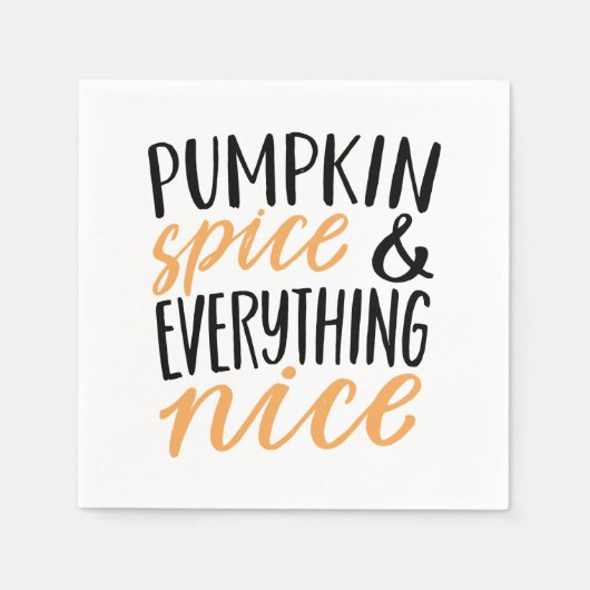 Orange & Black Pumpkin Gewürz-Erntedank Angebot Serviette (Vorderseite)