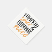 Orange & Black Pumpkin Gewürz-Erntedank Angebot Serviette (Ecke)