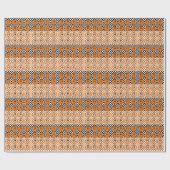 Orange Black Retro Rad Pumpkin Checkered Halloween Geschenkpapier (Flach)