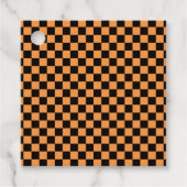 Orange Black Schachbretts Geschenkanhänger (Vorderseite)