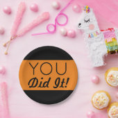 Orange & Black Sie haben es getan Abschluss Pappteller (Party)