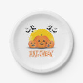 Orange & Black Simple Halloween Pappteller (Vorderseite)