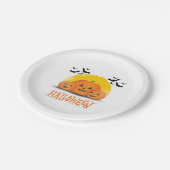 Orange & Black Simple Halloween Pappteller (Schrägansicht)