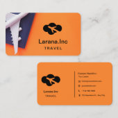 Orange & Black Simple Travel Business Card Visitenkarte (Vorne/Hinten)