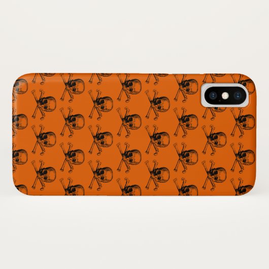 Orange Black Skull Halloween Case-Mate iPhone Hülle (Rückseite (Horizontal))