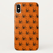 Orange Black Skull Halloween Case-Mate iPhone Hülle (Rückseite)