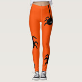 ORANGE BLACK SPIDER HALLOWEWEESS BUSINESS LOGO CUS LEGGINGS (Vorderseite)