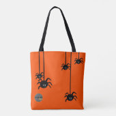 ORANGE BLACK SPIDER HALLOWEWEESS BUSINESS LOGO CUS TASCHE (Rückseite)