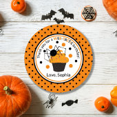 Orange Black Spider Polka Dots Halloween Geburtsta Runder Aufkleber