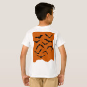 Orange & Black Spooky Moderne glückliche Halloween T-Shirt (Schwarz voll)