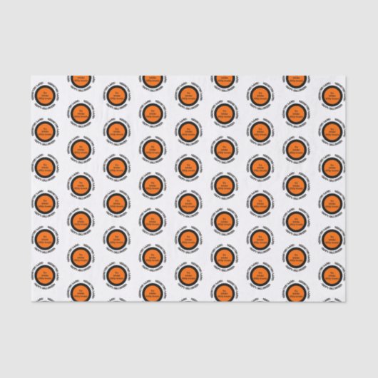 Orange Black Spooky Modernes Muster glücklich Hall Seidenpapier (Vorderseite)