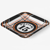 Orange & Black Sports Themenpapierplatte Pappteller (Gewinkelt)