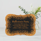 Orange/Black Sprinkle Illusion Halloween Einladung (Stehend Vorderseite)