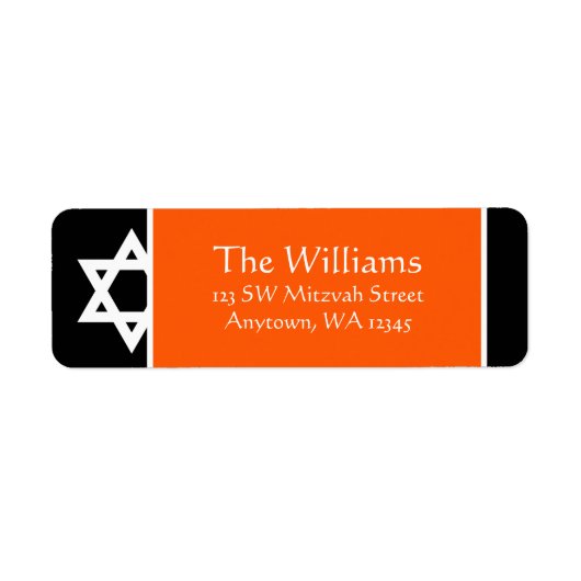 Orange Black Star der David Rücksendeadresse (Vorne)