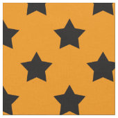 Orange Black Stars Muster dekorative Textil Stoff (Nahaufnahme)