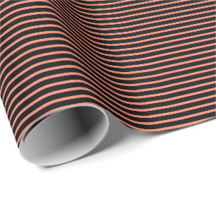 Orange Black Stripes Fallen Halloween Holiday 2022 Geschenkpapier