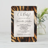 Orange Black Tiger Animal Print Einladung (Stehend Vorderseite)