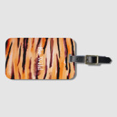 Orange Black Tiger Animal Print Gepäckanhänger (Vorderseite (Horizontal))