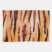 Orange Black Tiger Animal Print Geschirrtuch (Horizontal)