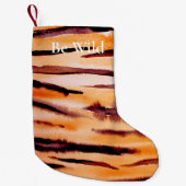 Orange Black Tiger Animal Print Kleiner Weihnachtsstrumpf (Vorderseite)
