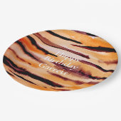 Orange Black Tiger Animal Print Pappteller (Schrägansicht)