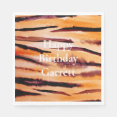 Orange Black Tiger Animal Print Serviette (Vorderseite)