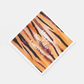 Orange Black Tiger Animal Print Serviette (Ecke)