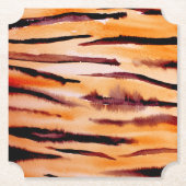 Orange Black Tiger Animal Print Untersetzer (Vorderseite)