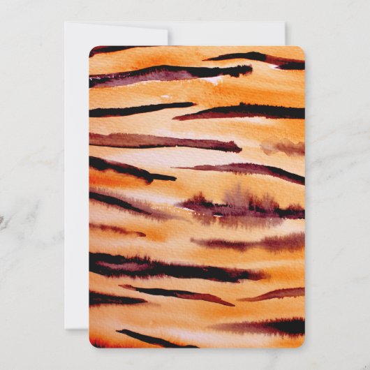 Orange Black Tiger Einladung (Rückseite)