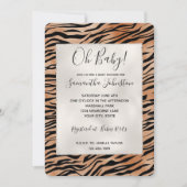 Orange Black Tiger Print Einladung (Vorderseite)