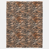 Orange Black Tiger Print Fleecedecke (Vorderseite)