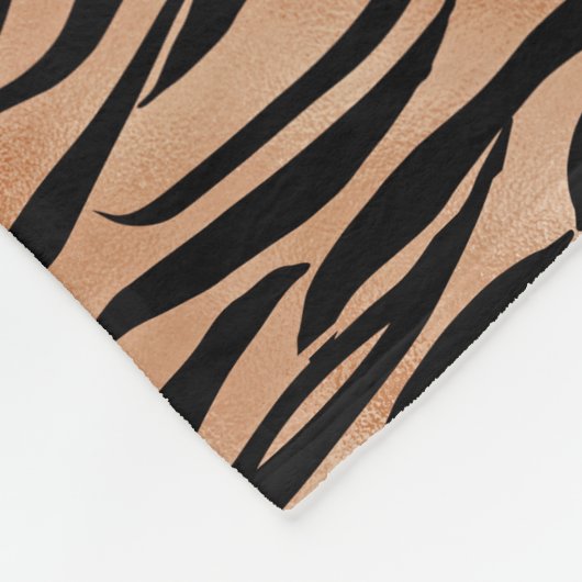 Orange Black Tiger Print Fleecedecke (Ecke)
