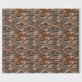 Orange Black Tiger Print Geschenkpapier (Flach)