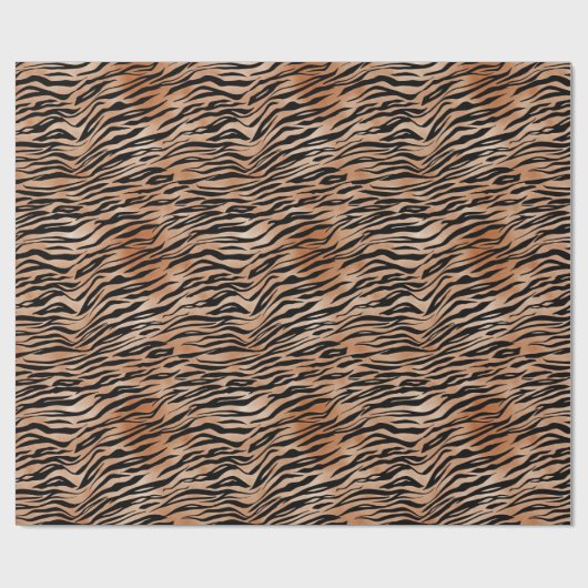 Orange Black Tiger Print Geschenkpapier (Flach)