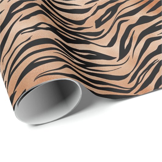 Orange Black Tiger Print Geschenkpapier (Rolleneckpunkt)