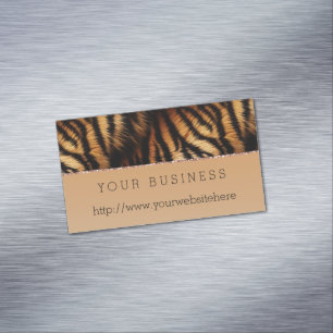 Orange Black Tiger Print Magnetische Visitenkarte