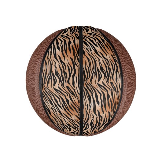 Orange Black Tiger Print Mini Basketball (Vertikal)