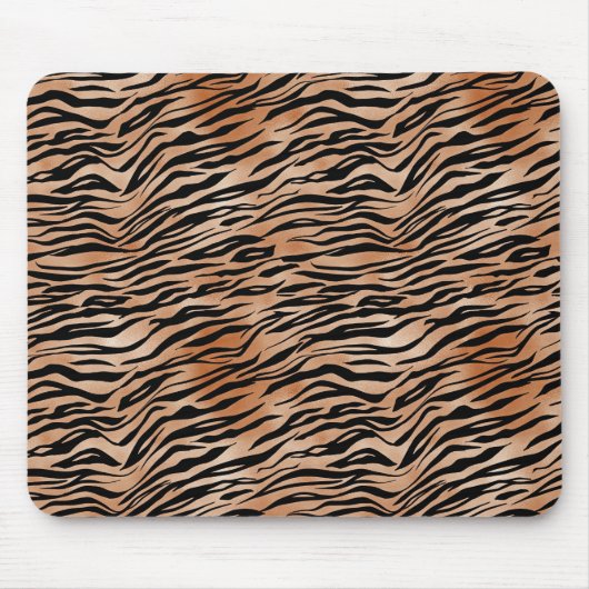 Orange Black Tiger Print Mousepad (Vorne)