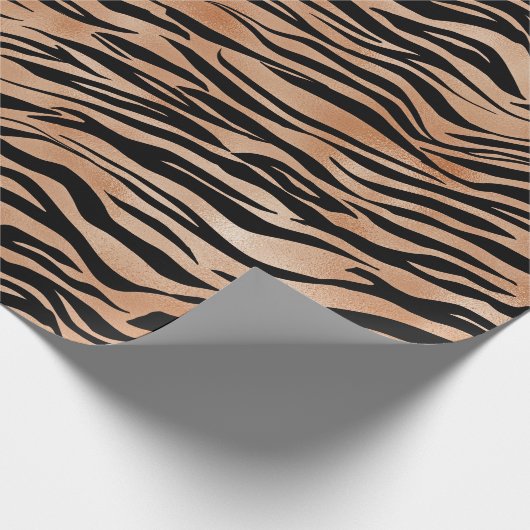 Orange Black Tiger Print Ombre Geschenkpapier (Ecke)