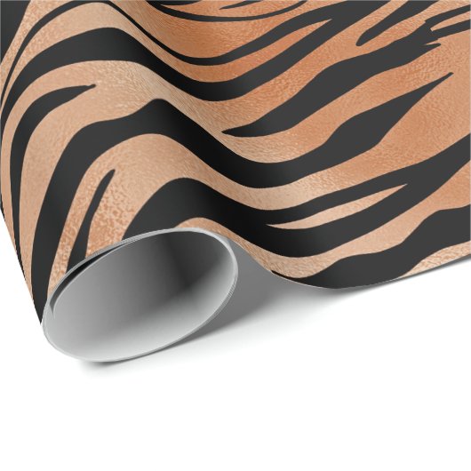 Orange Black Tiger Print Ombre Geschenkpapier (Rolleneckpunkt)