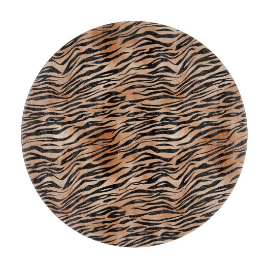 Orange Black Tiger Print Schneidebrett (Vorderseite)