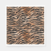 Orange Black Tiger Print Serviette (Vorderseite)