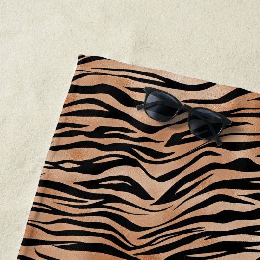 Orange Black Tiger Print Strandtuch (Beispiel)