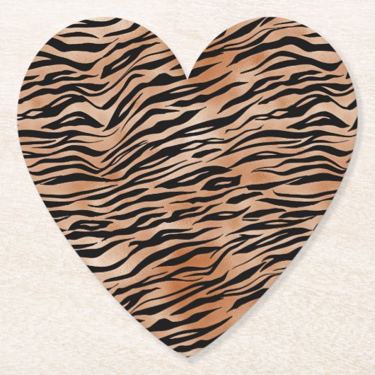 Orange Black Tiger Print Untersetzer (Vorderseite)