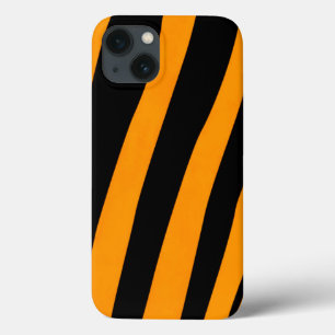 Orange Black Tiger Skin inspiriert Streifen Muster iPhone 13 Hülle