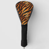 Orange Black Tiger Stripes Animal Print Golf Headcover (Vorderseite)