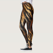 Orange Black Tiger Stripes Animal Print Leggings (Links)