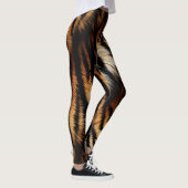 Orange Black Tiger Stripes Animal Print Leggings (Rechts)