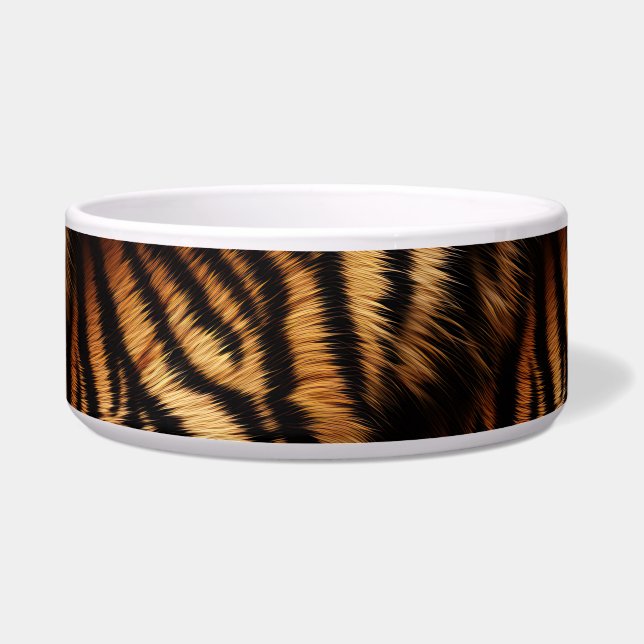 Orange Black Tiger Stripes Animal Print Napf (Vorderseite)