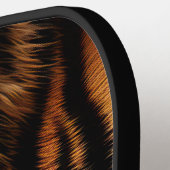 Orange Black Tiger Stripes Animal Print Pickleball Schläger (Linke Seite)